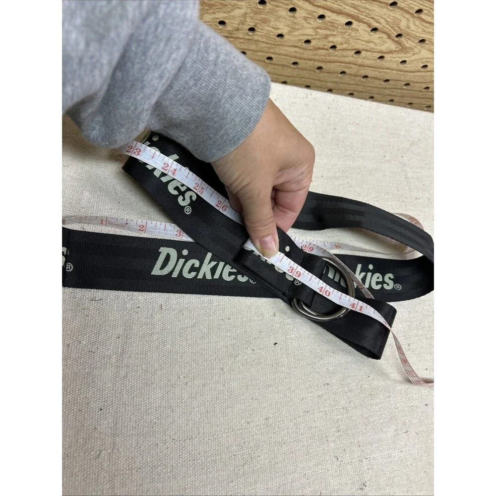 Dickies D-Ring Nylon Web Belt Black One Size Adjustable Logo Workwear Punk Skate